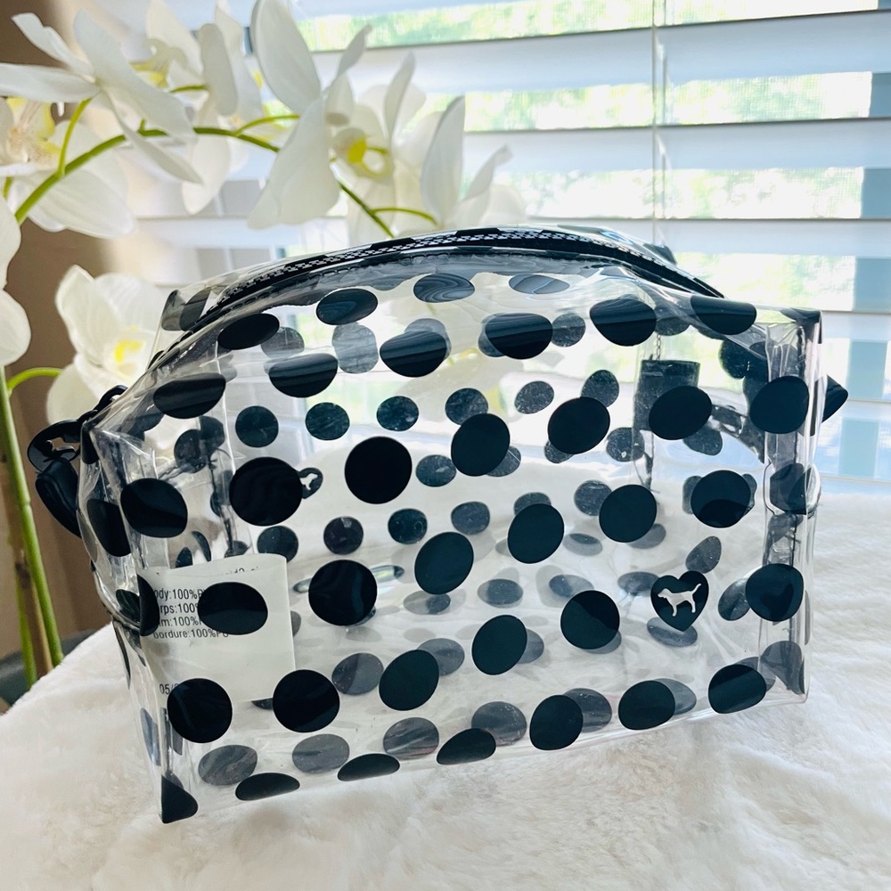 PINK Victoria’s Secret Polka Dot Cosmetic Makeup Bag Travel‎ Case